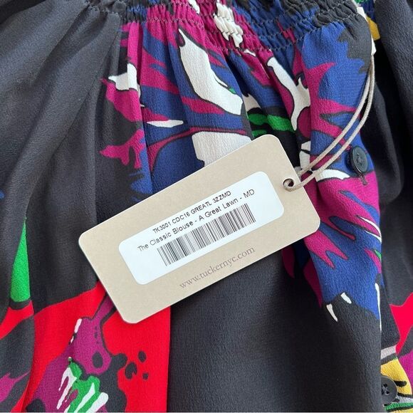 Nwt Tucker NYC the Classic Blouse in a great lawn floral Print women’s size M - Picture 4 of 10